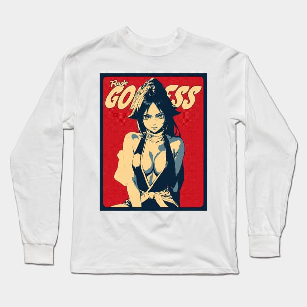 Flash Goddess Vintage Long Sleeve T-Shirt by HammiltenJohn